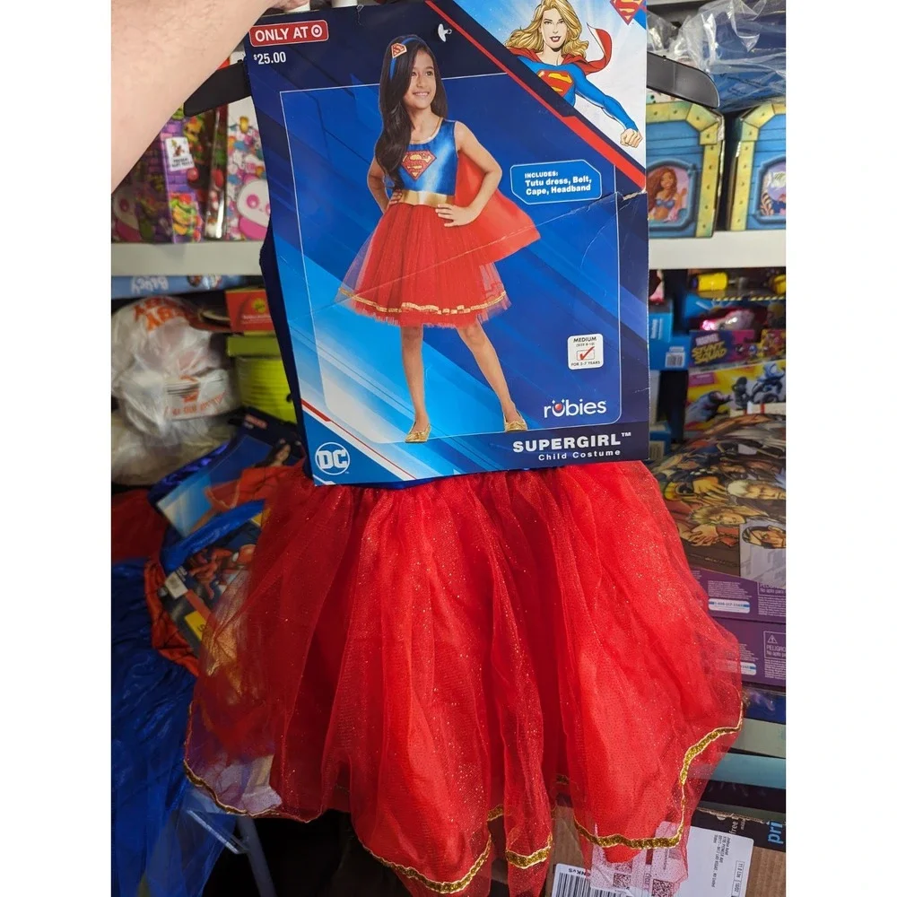 DC Comics Supergirl 4-PC Costume By Rubie's, Size M 8-10 New!